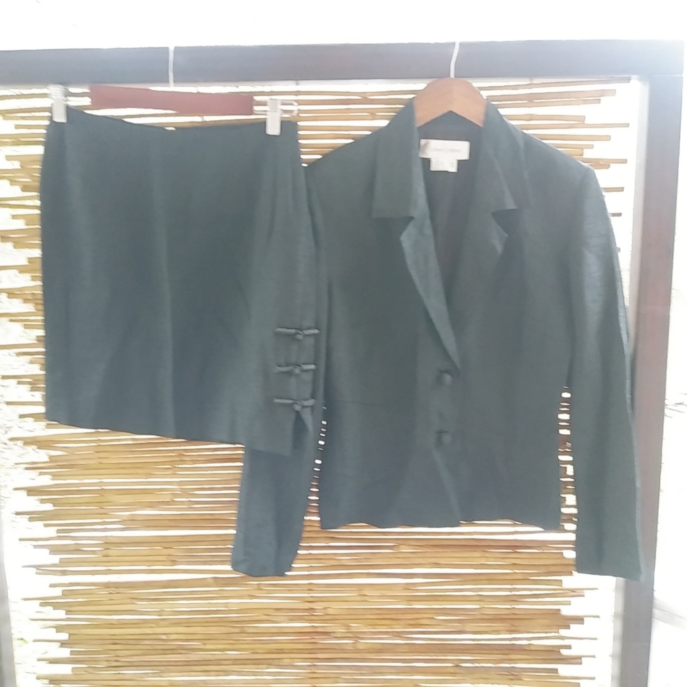Vera Cristina S 28 Silk Lined Black Skirt Suit Funeral